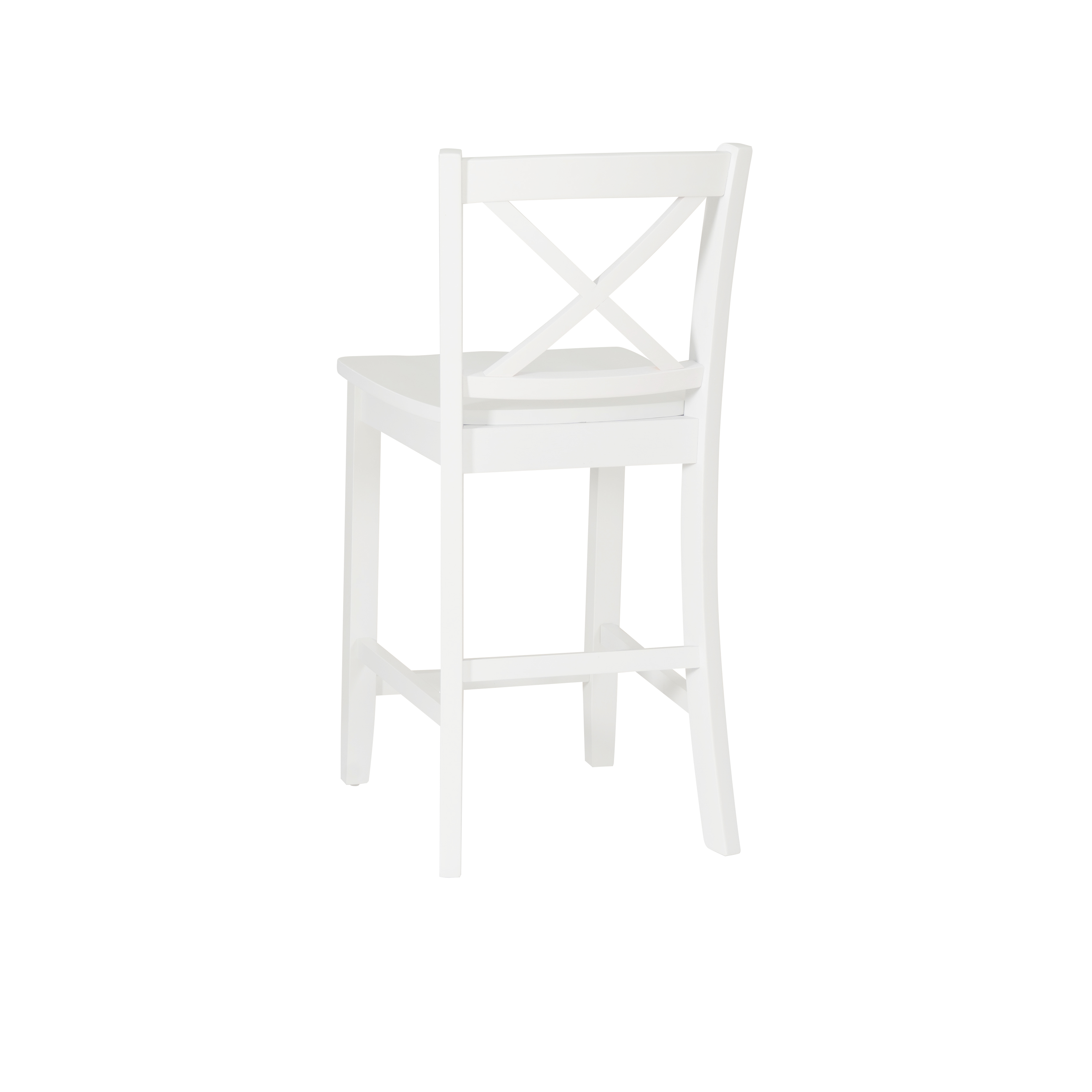 Linon Torino 24" Cross-Back Indoor Wood Counter Stool, White