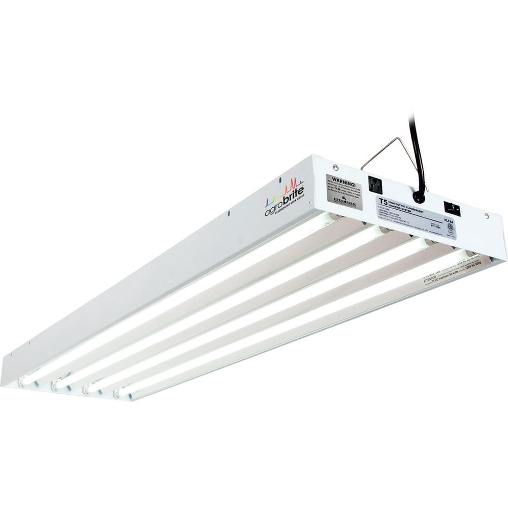 Agrobrite T5 216W 4' 4Tube Grow Light Fixture w/ Fluorescent Lamps