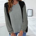 thumbnail image 2 of Moda mujer casual manga larga cuello redondo patchwork señoras tops sudaderas Fridja FKASFK2284, 2 of 6