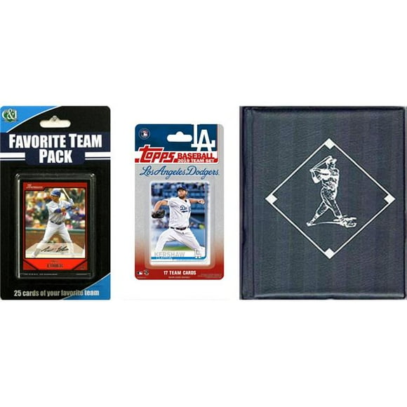 C&I Collectables 2019DODGERSTSC MLB Los Angeles Dodgers Licensed 2019 Topps Team Set & Favorite Player Trading Cards Plus Storage Album