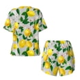thumbnail image 6 of "Wukai Lemon1 Women's Pajama Set - Short-Sleeve Top and Shorts with Elastic Waistband and Pockets for Loungewear, Yoga, and Casual Wear-4X-Large, 6 of 8