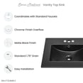 thumbnail image 2 of Swiss Madison SM-VT324-3MB Matte Black Ceramic 24" Drop-in Sink, 2 of 7