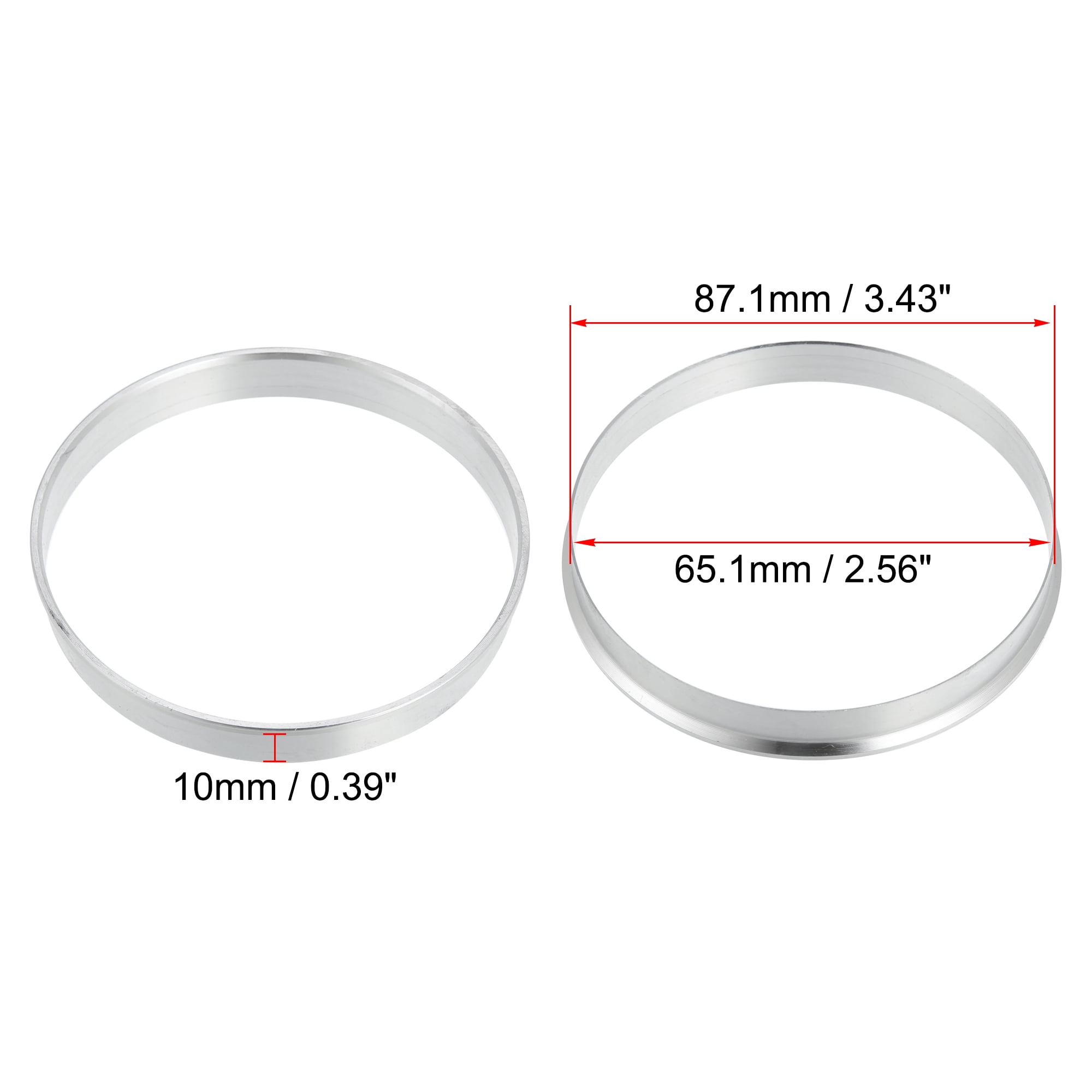 Unique Bargains 4pcs 87.1mm to 65.1mm Aluminium Alloy Car Hub Centric Rings