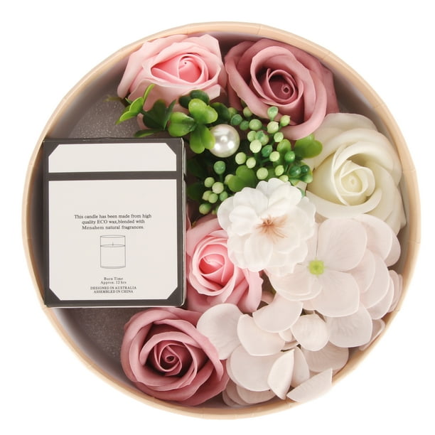 Vela perfumada Bling Bling con rosas artificiales en caja de regalo