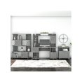 thumbnail image 2 of kathy ireland Home by Bush Furniture 60" Computer Desk with Hutch Cabinet & Bookcase Modern Gray, 2 of 8