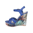 thumbnail image 4 of Liliana ED10 Women Leatherette Peep Toe Criss Cross Tropical Wedge Sandal - Beige  (Size: 7.0), 4 of 5