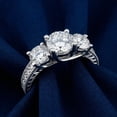 thumbnail image 4 of Pompeii 2 1/2ct Vintage 3-Stone Lab Grown Diamond Engagement Ring 14K White Gold, 4 of 5