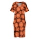 thumbnail image 4 of Vestido holgado con bolsillos y estampado de baloncesto para mujer. Vestido de noche para mujer., 4 of 7