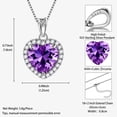 thumbnail image 5 of Purple Heart Necklace Women February Birthstone Necklace Amethyst Crystal 925 Sterling Silver Pendant Jewelry Birthday Mother's Day Gifts Hipunk, 5 of 9