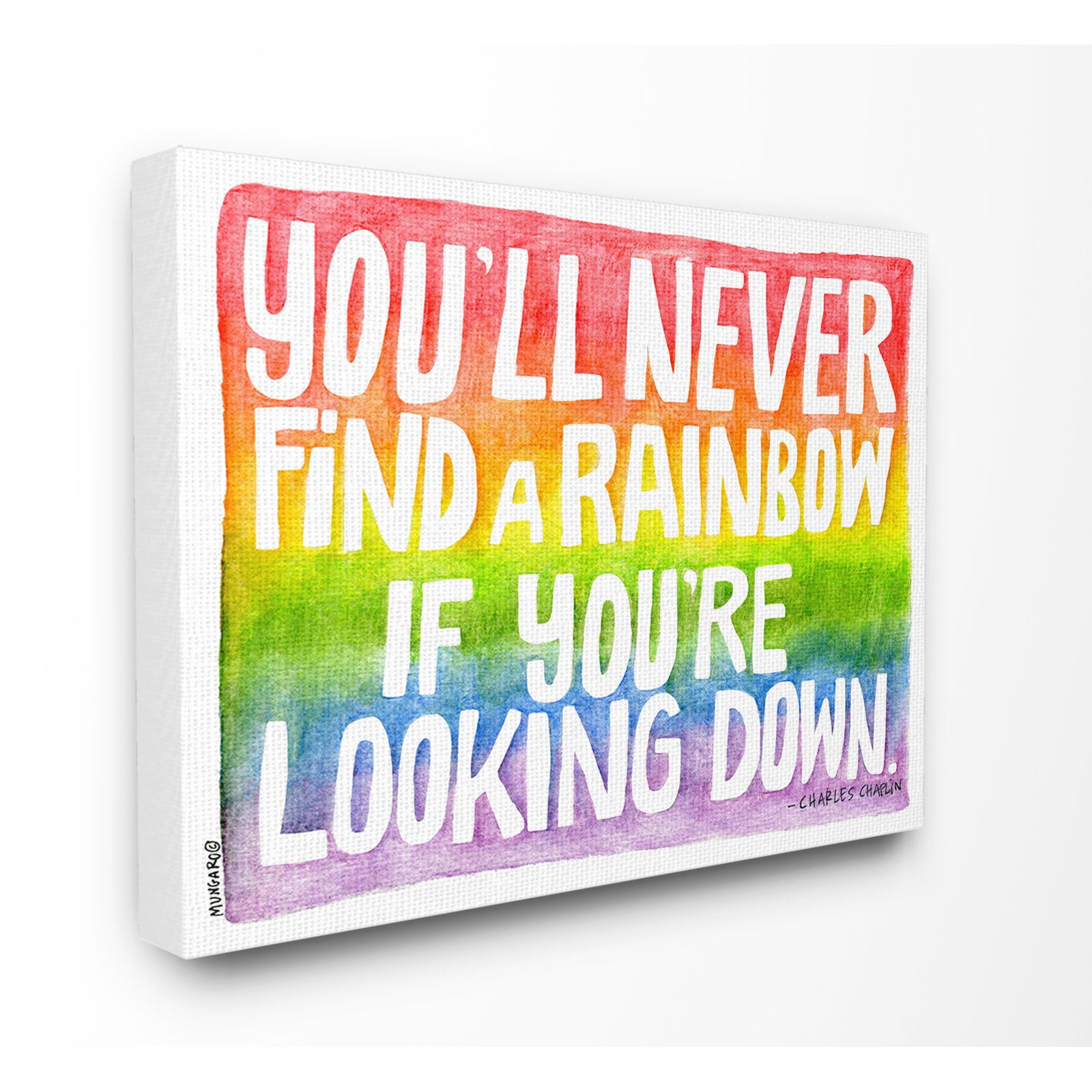 The Kids Room by Stupell Find A Rainbow Watercolor Typography Stretched Canvas Wall Art, 30 x 1.5 x 40