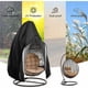 thumbnail image 2 of Funda para silla con forma de huevo, resistente a la intemperie, con cierre en la parte inferior, resistente al viento, de ratán, para exteriores, color negro, 2 of 5