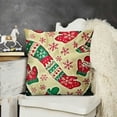 thumbnail image 2 of Merry Christmas , Cute Gloves Green Red Festive Decor Pillowcase Cushion Cover for Bedroom Sofa Indoor Outdoor, 2 of 5
