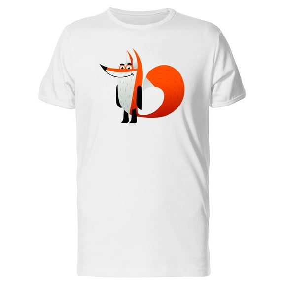Red Fox Cartoon, Cute T-Shirt Men -Image by Shutterstock, Male 3X-Large