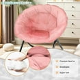 thumbnail image 3 of Folding Chair, Saucer Chair with Metal Frame, Comfy Moon Chairs for Bedroom, Living Rooms, Apartments, Camping, Lounging, Garden and Courtyard (Pink), 3 of 12