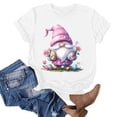 thumbnail image 4 of VBTAPA Women's Happy Easter Shirt Funny Bunny T-Shirt Cute Rabbit Graphic Tees Egg Hunt Holiday Party Tops Big Sales Today White L, 4 of 5