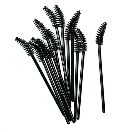 Artist's Choice Pack of 12 Disposable Single Use Curved Mascara Brush Wands, BLACK, (Best Disposable Mascara Wands)