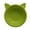 Green, variant on Happy Date Pet Food Bowl Cat Face Shape, Food and Water Non Slip Anti Skid Stackable Pet Puppy Dishes for Small Dogs and Cat