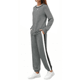 thumbnail image 3 of Shine Up Women 2 Piece Lounge Sets Striped Jogger Sets Fall Outfits Loose Sweatsuits with Pockets, 3 of 5