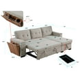 thumbnail image 5 of Aukfa 92" Sofa Bed Reversible Sectional Sleeper Sofa with Storage Chaise&Side USB &Cupholder Console for Living Room, Linen, Gray, 5 of 11
