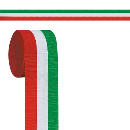 FR Red, White & Green Crepe Streamer Party Accessory (1 count)