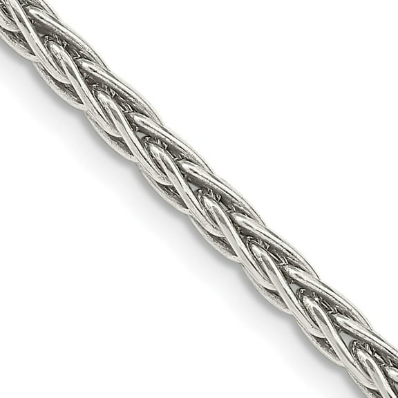 Auriga Fine Jewelry 925 Sterling Silver Antiqued 3.25 mm Solid Square Spiga Chain Necklace for Women 18"