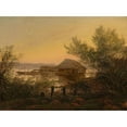 thumbnail image 2 of Carl Gustav Carus 14x11 Black Ornate Wood Framed Double Matted Museum Art Print Titled: Ship Mill on the Elbe Near Dresden (1826), 2 of 5
