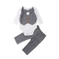 thumbnail image 5 of Fortune Newborn Baby Boy Bow Tie Romper Bodysuits+Pants Infant Gentleman Outfits, 5 of 8
