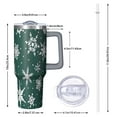 thumbnail image 2 of Green Christmas Snowflake Pattern Tumbler with Handle and Lid,40oz Double Wall Vacuum Insulated Tumbler,Cups Gift for Women and Men, 2 of 7