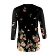 thumbnail image 5 of HAJWOH 3/4 Sleeve Womens Summer Fashion Tops Round Neck Shirts Casual Print Trendy Three Quarter Length T Shirt, 5 of 5