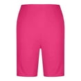 thumbnail image 4 of MIXUE Shorts For Women Summer Solid Color Elastic High Waist Comfortable Casual Plus Size Shorts Beachwear,Pink,L, 4 of 5