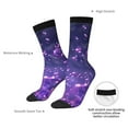 thumbnail image 4 of Gukieu Purple Bubble Abstract Art Print Contrast Color Mid-calf Socks, Sweat-wicking Athletic Socks, Unisex Clothing Accessories, 4 of 6