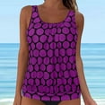 thumbnail image 2 of GEWSEY Plus Size for Women Tankini Swimsuits for Women Trendy Tank Tops Modest Bathing Suits Swimwear Purple, 2XL, 2 of 7