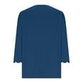 thumbnail image 5 of UAMVSH 3/4 Sleeve Shirts for Women Casual V-Neck Loose Fit Dressy Blouses Soft Vacation Work Tunic Tops Ladies Trendy Outfits(X-Large,Dark Blue 1), 5 of 6