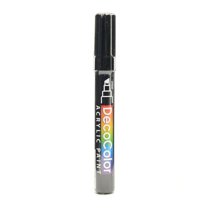 Marvy Uchida Decocolor Acrylic Paint Markers Black Chisel Tip 6/Pack (63536-PK6)