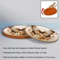 thumbnail image 4 of Butterfly Set of 6 Round Microfiber Leather Coasters, 11x11 cm/4.3x4.3 in Drink Coasters for Home and Office, Heat, Stylish Table Mats, 4 of 6