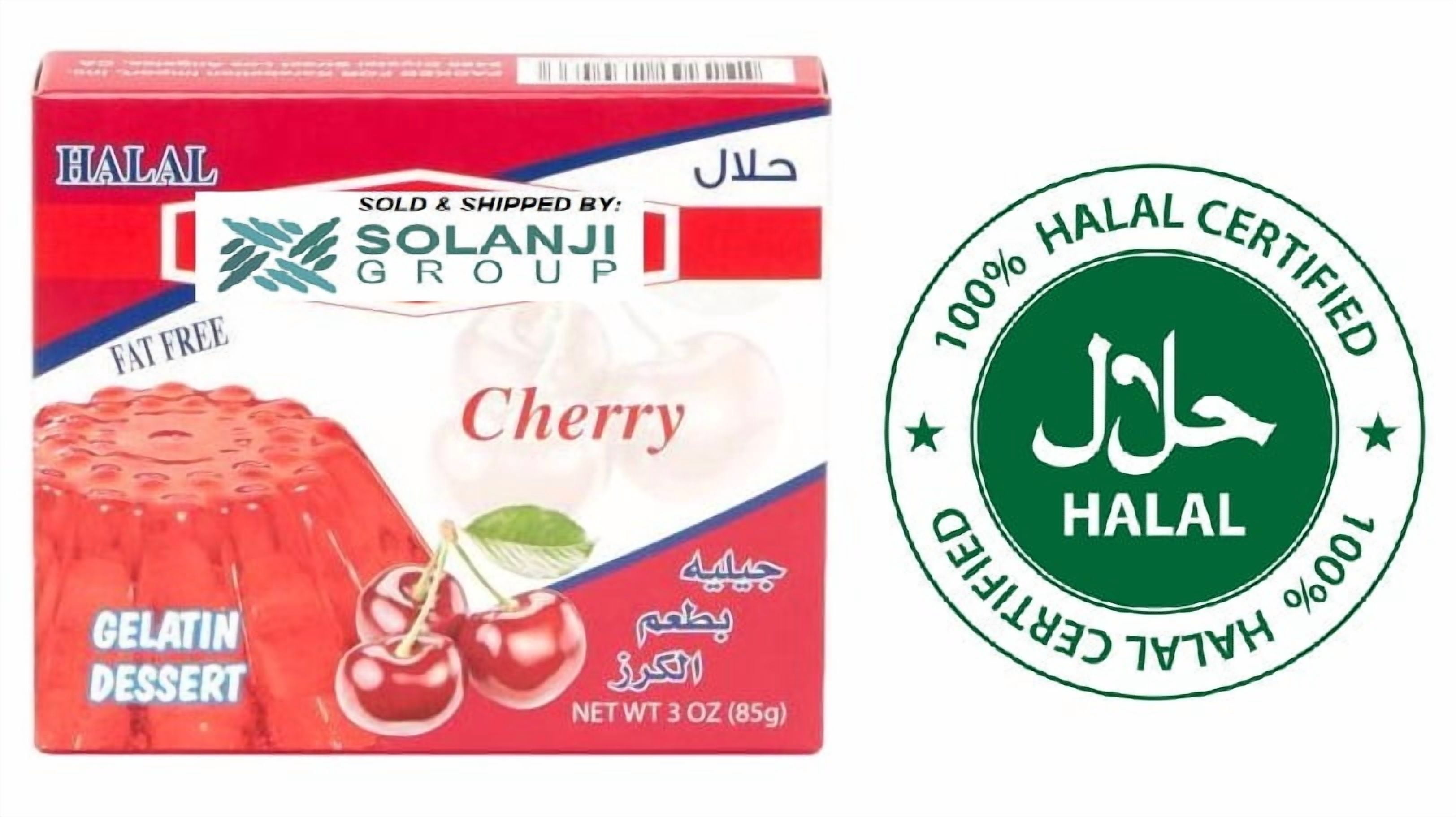 Cherry Halal Gelatin Dessert Jell-O 3.oz each - Pack of 6 - جيليه