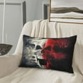 thumbnail image 5 of Fuzoiu Red And White Screaming Demon Skull Print Fuzzy Pillowcases, Super Soft Pillow Case Cover with Zipper for Bedroom, Sofa, Couch,Cozy Pillow Shams for All Seasons-20"x30", 5 of 6