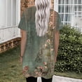 thumbnail image 2 of Spring Tunic Blouses for Women, V-neck Short Sleeve Tops, Plus Sized Casual Long T-shirt with Pockets, 2 of 5