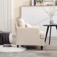 thumbnail image 5 of Oversized Living Room Chair, Mid-Century Modern Sofa Chair with Thick Seat Cushion and Deep Seat, Accent Arm Chair Lounge Chair for Home, Office, 250LBS Weight Capacity, Beige, 5 of 9