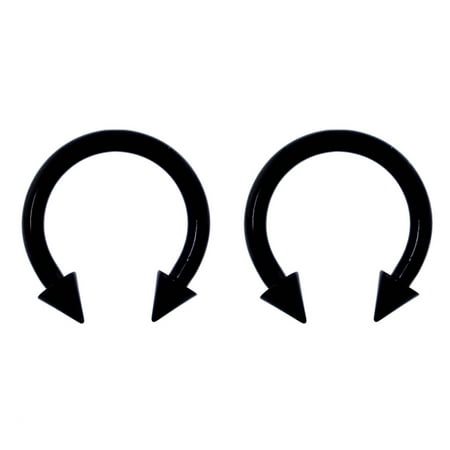 Lex Lu Pair Of Anium Circular Barbell W Cones Horseshoe Lex Lu Pair Of Anium Circular Barbell W Cones Horseshoe Earrings 12 8g