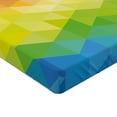 thumbnail image 2 of Ambesonne Geometric Fitted Sheet, Triangle Daimond, Full Size, Multicolor, 2 of 3