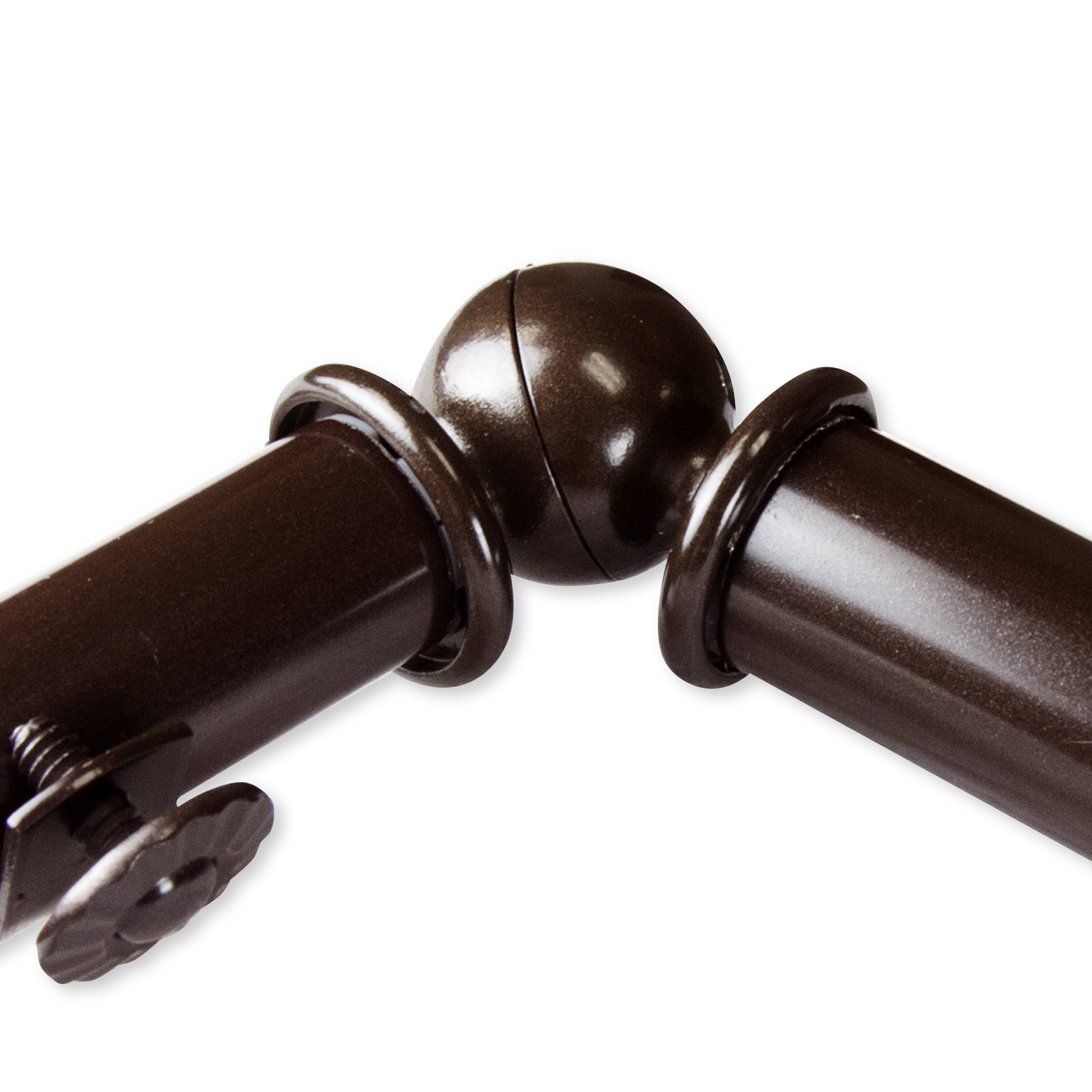 Central Design ABay-90-7 0.8125 in. Remi Bay Window Curtain Rod with Side Rod Extends Upto 20 to 36 in. & Center Rod Extends Upto 38 to 72 in., Cocoa
