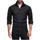 thumbnail image 2 of pstuiky camisetas de manga larga para hombre, Camiseta lisa de manga larga con cuello vuelto para hombre, blusa informal, elegante, cómoda, con bolsillos y botones tops de invierno para hombre m, 2 of 6