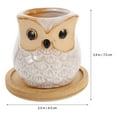 thumbnail image 4 of Miangastore Owl Shape Flowerpots Ceramic Assorted Color 4Pcs 3x2.6x2.5in, 4 of 8