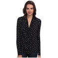 thumbnail image 3 of Women's Draped Pyramid-Stud Print Blouse Top (X-Small, New Navy), 3 of 4