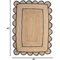 thumbnail image 2 of Shree Exports Hand Woven Farmhouse Jute Area Scalloped Rug (Navy Blue, 3x5 Feet), 2 of 5