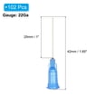 thumbnail image 2 of Agujas de dispensación de 22Ga, 102PCS, agujas de dispensación de punta roma de 1 pulgada con jeringas de bloqueo Luer para rellenar tintas líquidas, adhesivos, aceites, azul, 2 of 7