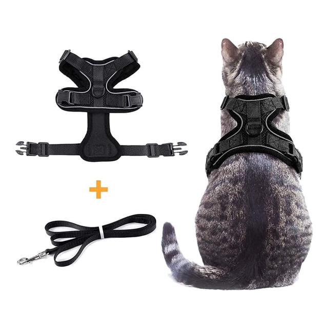Arnés para gatos con correa para caminar, chaleco ajustable a prueba de fugas, arneses para gatos, suministro para mascotas