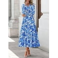 thumbnail image 4 of PRETTYGARDEN Women's Floral Maxi Dress Spring Long Sleeve V Neck Casual A Line Long Flowy Boho Party Dresses, 4 of 7