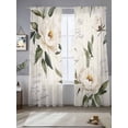 thumbnail image 5 of Sheer Curtains 84 Inches Long, Vintage Floral Spring Light Filtering Window Curtains for Living Room, Farmhouse Botanical White Flowers Rod Pocket Voile Sheer Curtain Drapes, 52"W x 84"L, 2 Panels, 5 of 8